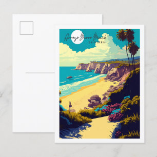 Arroyo Burro Beach Kalifornien Reiseillustration Postkarte