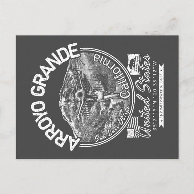 ARROYO GRANDE KALIFORNIEN - STADT ARROYO GRANDE POSTKARTE (Vorderseite)