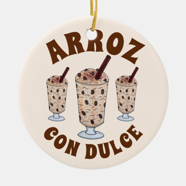 Arroz con Dulce Puerto Rico Coconut Rice Pudding Keramik Ornament (Vorne)