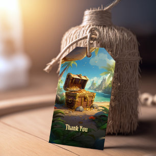 Arrr-danke-ye! Pirate Paradise Island Geburtstag Geschenkanhänger