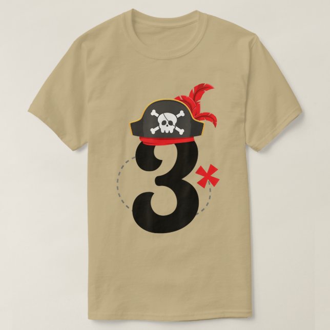 Arrr Im 3, Cute Pirate Theme 3rd Birthday Party Bo T-Shirt (Design vorne)