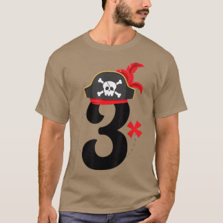 Arrr Im 3, Cute Pirate Theme 3rd Birthday Party Bo T-Shirt