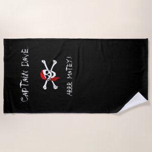 ARRR Matey Personalisiert Pirate Beach Handtuch Bl