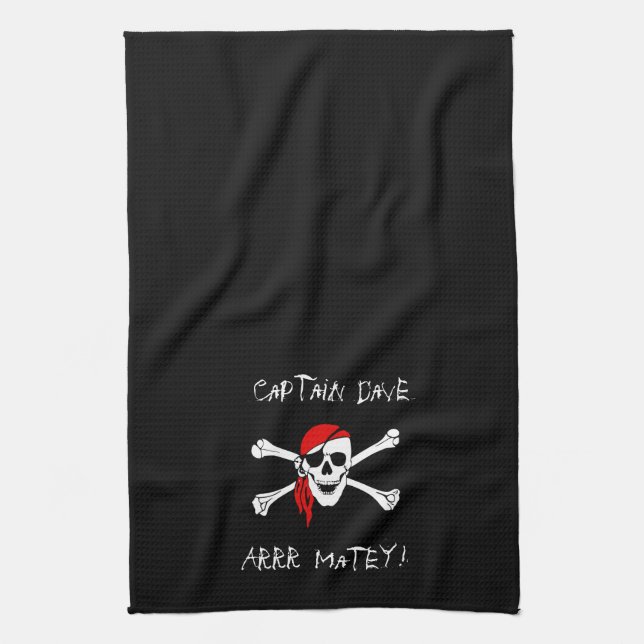ARRR Matey Personalisiert Pirate Kitchen Handtuch  (Vertikal)