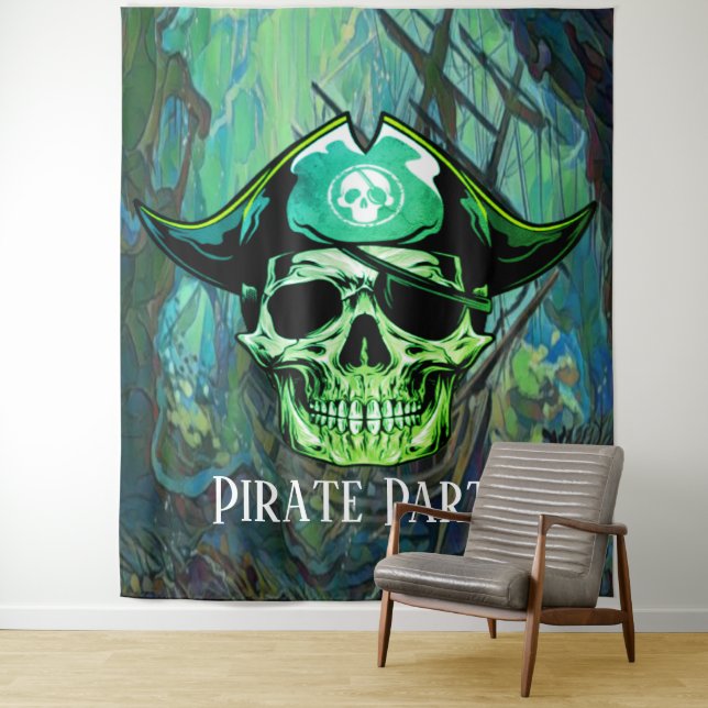 ARRRH Pirate Party Skull Wandteppich (Beispiel)