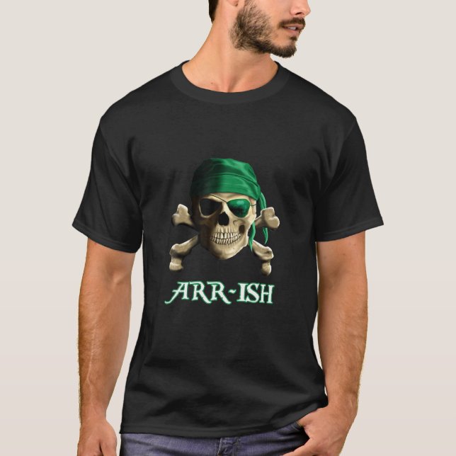 Arrrish Irish St Patricks Day Funny Pirate T-Shirt (Vorderseite)