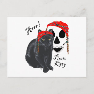 Arrrr! Schwarze Katze Piraten Kitty Postkarte