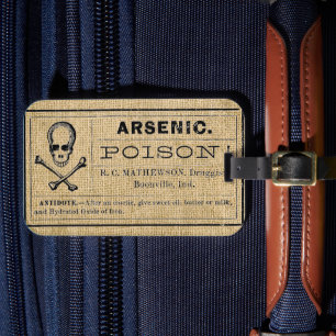 Arsen-Label auf Burlap Gepäckanhänger