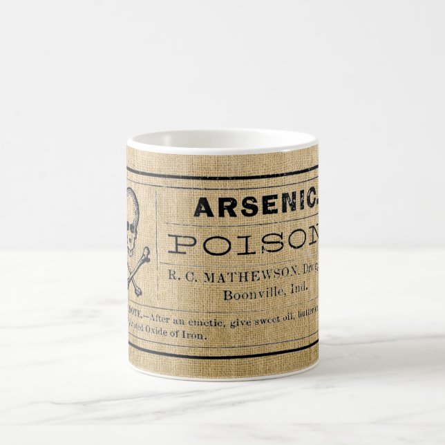 Arsen-Label auf Burlap Tasse (Mittel)