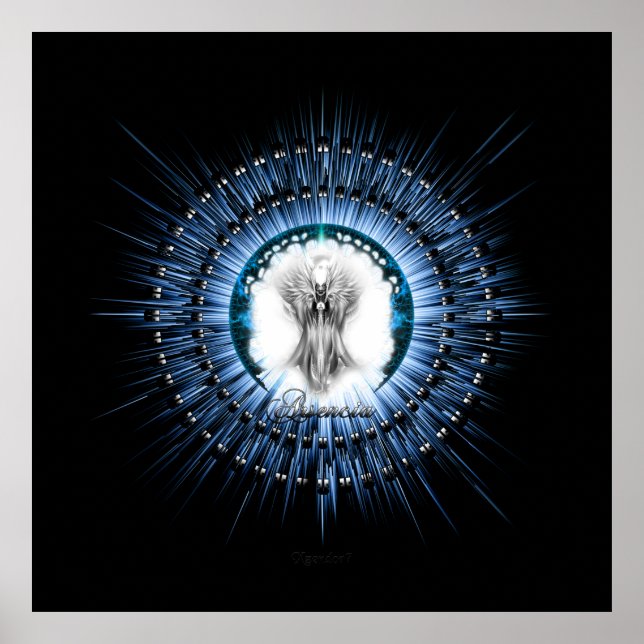 Arsencia Ethereal Silver Light Fraktal Art Poster (Vorne)