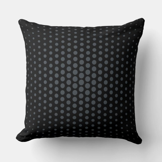Arsenic Techno Dots Modern Black Kissen (Vorderseite)