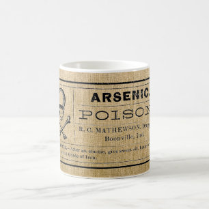Arsenik-Etikett auf Jute Tasse