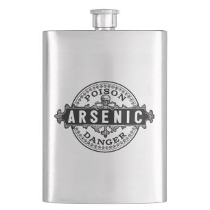 Arsenik im Vintage-Stil Giftetikett Flachmann