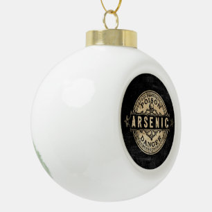 Arsenik im Vintage-Stil Giftetikett Keramik Kugel-Ornament
