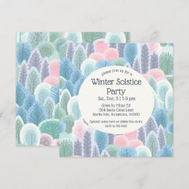 Arsty Winter Pastel Trees Weihnachtsfest Party Einladung