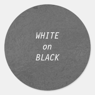 Art101 BNW Circles n Text Samples - White on Black Runder Aufkleber