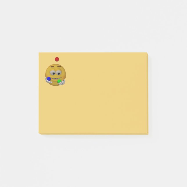 Art3d jonglierender Emoticon Post-it Klebezettel (Vorderseite)
