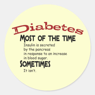 Art - 2 Diabetes-Geschenke u. T - Shirts Runder Aufkleber