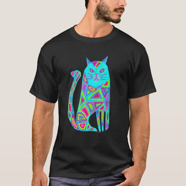 Art Abstrakt Cat T-Shirt (Vorderseite)