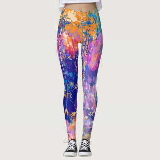 Art Abstrakt Forest Tropical Color Leggings