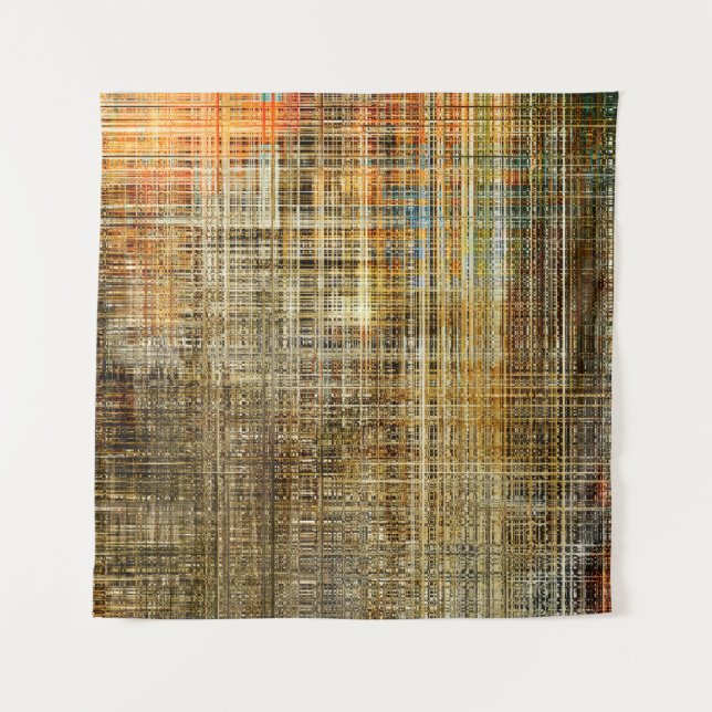 Art abstrakte farbige geometrische Schnittkante Wandteppich (Vorderseite)