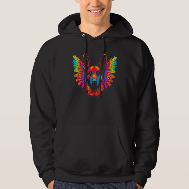 Art Angel Heaven German Shepherd Dog Hoodie (Vorderseite)