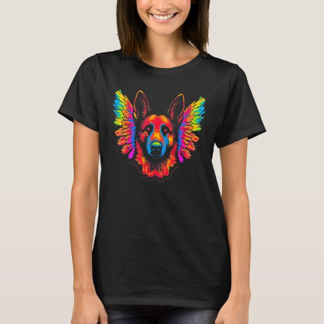 Art Angel Heaven German Shepherd Dog T-Shirt (Vorderseite)