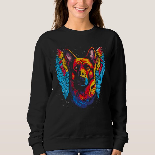 Art Angel Wings German Shepherd Dog Sweatshirt (Vorderseite)