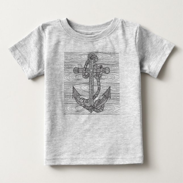 Art-Anker und Seil Baby T-shirt (Vorderseite)
