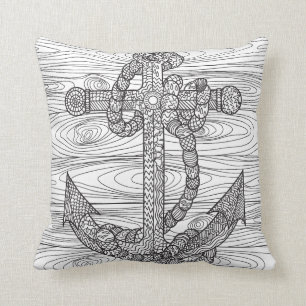 Art-Anker und Seil Kissen