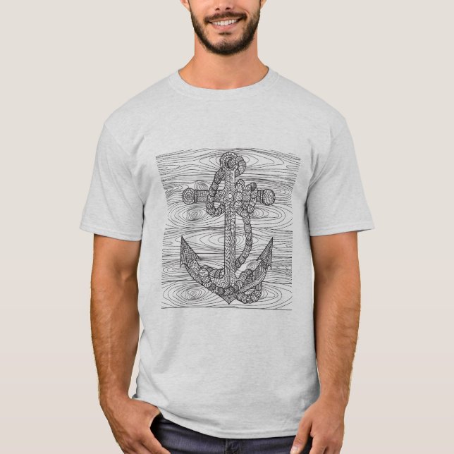 Art-Anker und Seil T-Shirt (Vorderseite)
