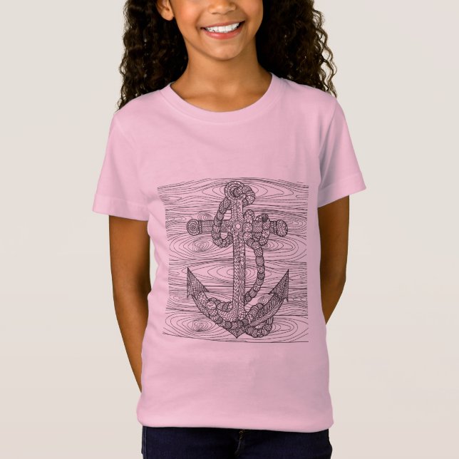 Art-Anker und Seil T-Shirt (Vorderseite)