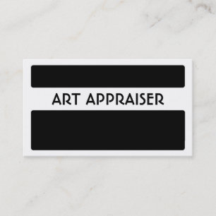 Art Appraiser Schwarz-weiße Visitenkarten Visitenkarte