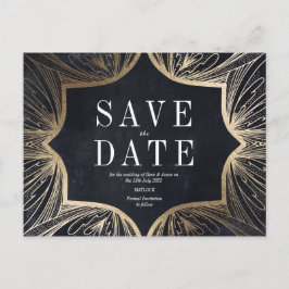 Art Art Nouveau Holzkohle und Gold Save the Date Postkarte