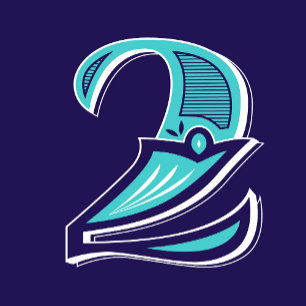 Art Art: Nummer zwei Quadratischer Aufkleber