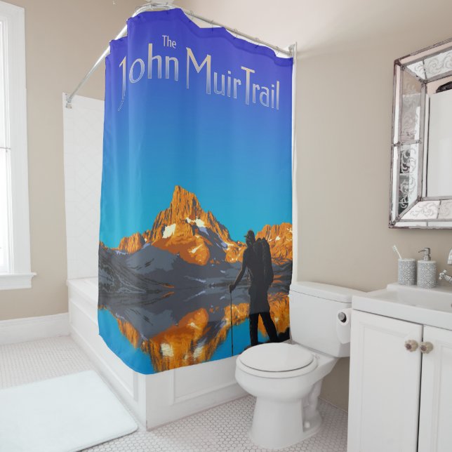 Art - Banner Peak - John Muir Trail Text Duschvorhang (Beispiel)