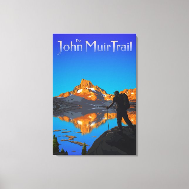 Art - Banner Peak - John Muir Trail Text Leinwanddruck (Vorderseite)