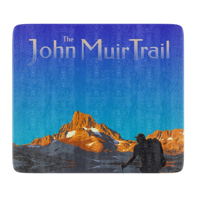 Art - Banner Peak - John Muir Trail Text Schneidebrett (Vorderseite)
