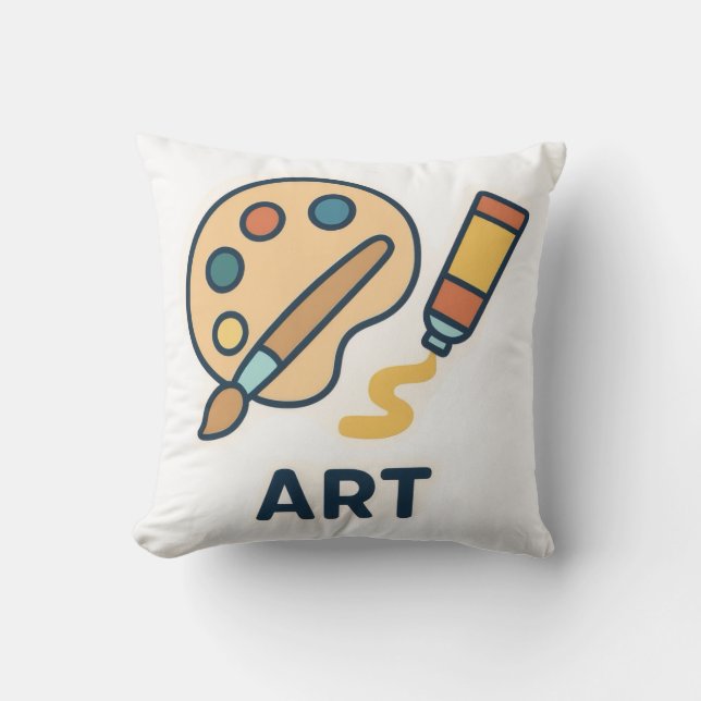 Art Betrifft: Farbpalette und Pinsel Kissen (Vorderseite)