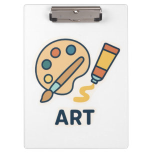 Art Betrifft: Farbpalette und Pinsel Klemmbrett