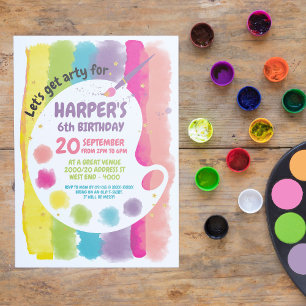 Art Birthday Party Einladung