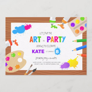 Art Birthday Party - Einladung