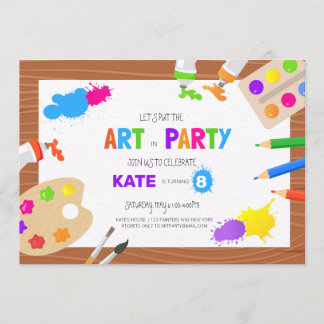 Art Birthday Party - Einladung