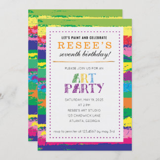 Art Birthday Party Einladung