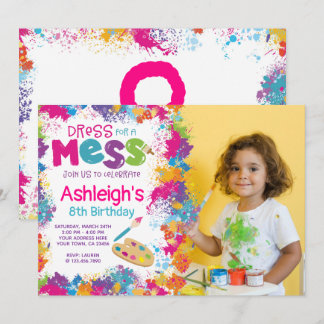 Art Birthday Party Einladung mit Foto