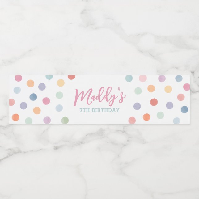 Art Birthday Party Wasserflaschenetikett (Einzelnes Label)