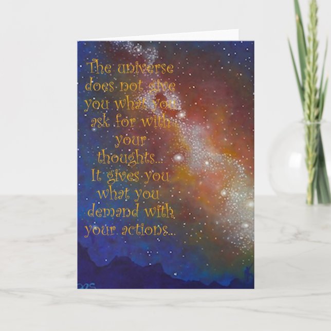 Art Blank Greeting Card, Galaxy, Space, Quote Karte (Vorderseite)