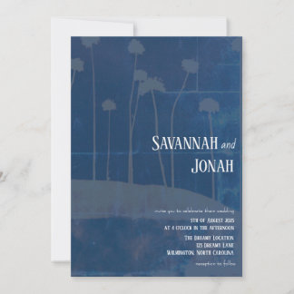 Art Blue Blume Einzigartige Einladung zur Hochzeit