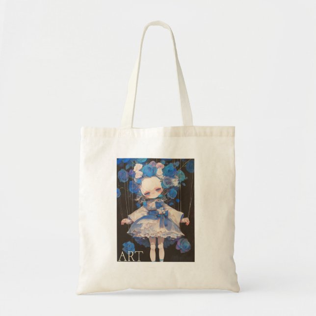 ART Blue Flower Giro Tote Tasche (Vorne)