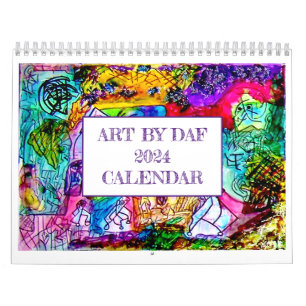 ART BY DAF 2024 FARBBIG ABSTRAKTER KUNSTKALENDER KALENDER
